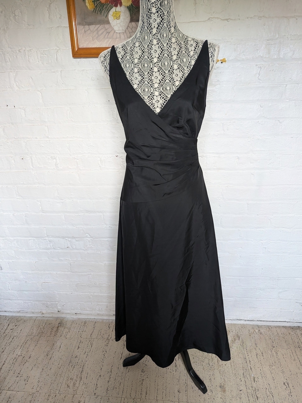 Black V-Neck Womens Slip Dress